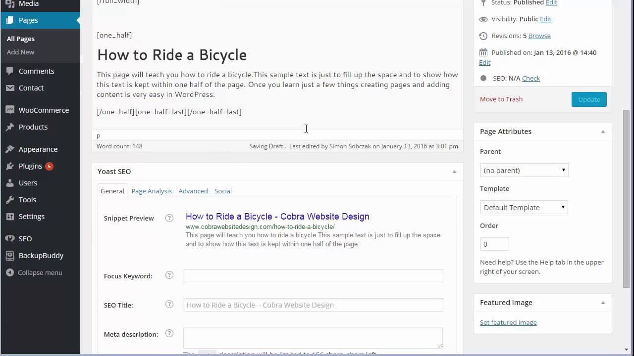 How to add content to your wordpress pages