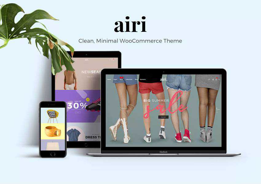 Airi WooCommerce WordPress тема блога минимальный дизайн чистый