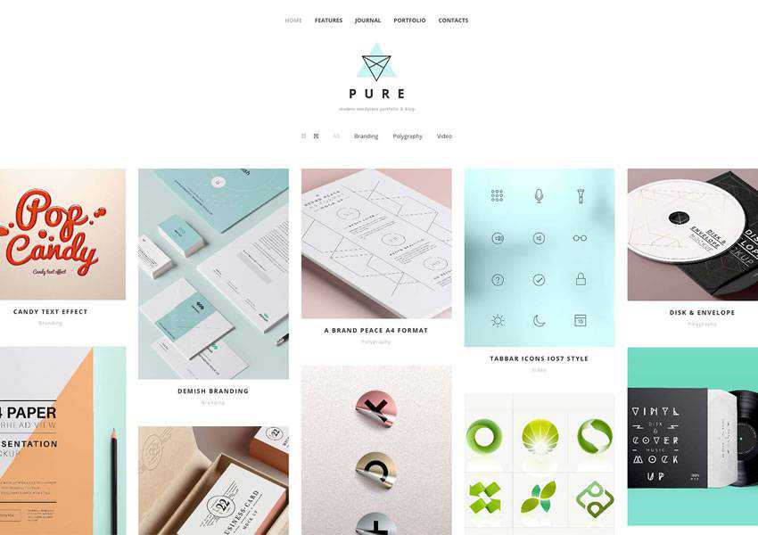 Pure Бесплатная тема WordPress WP Адаптивный блог Минималистичный дизайн Минималистичный Легкий