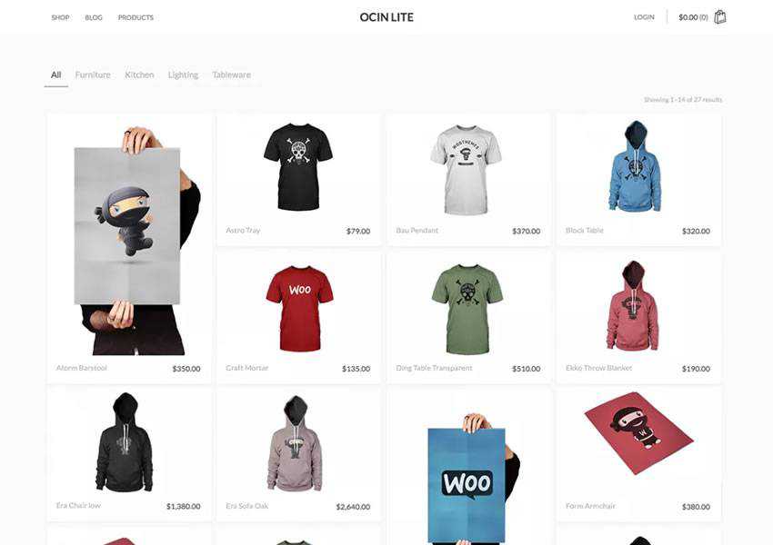Ocin Lite WooCommerce Бесплатная тема WordPress WP Адаптивный блог Минималистичный дизайн Минималистичный легкий вес