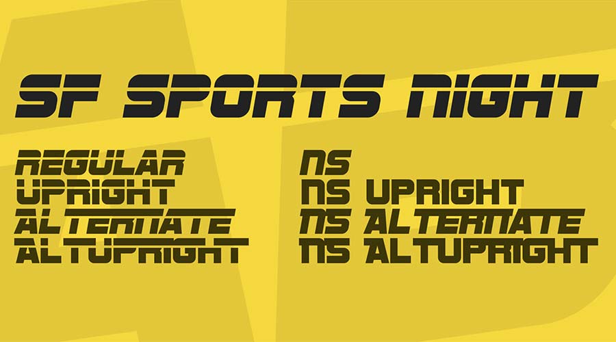 Семейство шрифтов SF Sports Night