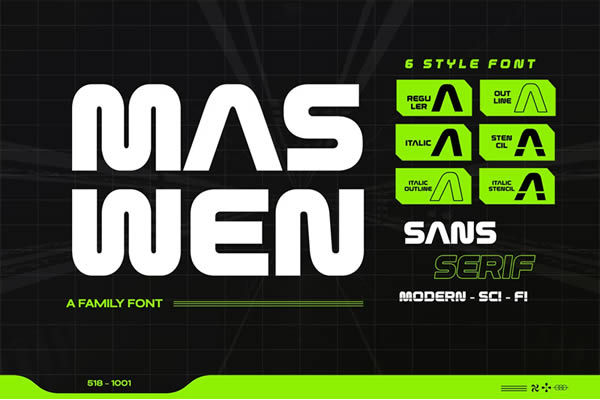 Фон Maswen Futuristic Sans-Serif Free