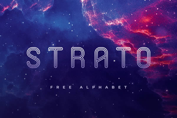 Шрифт Strato Futuristic Outline бесплатно