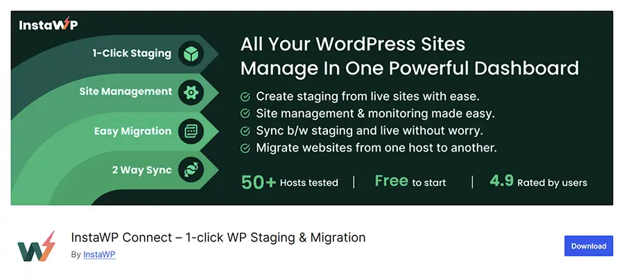 Плагин InstaWP Connect для WordPress