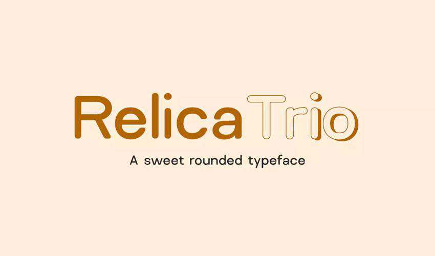 Relica Trio Sweet Rounded Sans-Serif бесплатный минимальный дизайн шрифта типографика