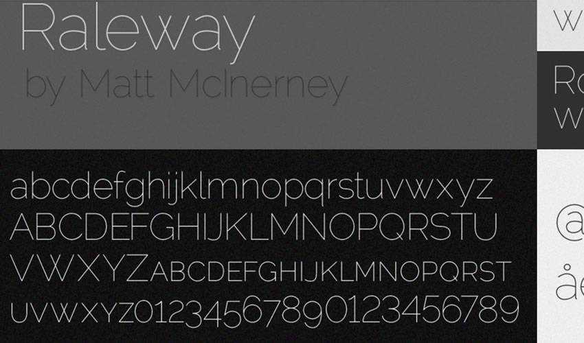 Raleway Elegant Sans-Serif бесплатный минимальный дизайн шрифта типографика