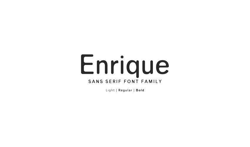 Шрифт Enrique Sans-Serif, бесплатный минимальный дизайн шрифта, типографика